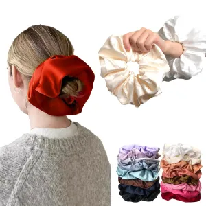 𝐎𝐯𝐞𝐫𝐬𝐢𝐳𝐞𝐝 𝐒𝐚𝐭𝐢𝐧 𝐒𝐜𝐫𝐮𝐧𝐜𝐡𝐢𝐞𝐬 - 16 Colors Large Jumbo Hair Scrunchies for Women Girls Giant Silk Hair Accessories Elastic Hair Ties Bands for Thick Hair Ponytail Holders