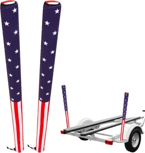 2 Pack Boat Trailer Guide Pole Covers, 48 Inch Marine Trailer Guide Poles Pad Neoprene Capped Protective Covers for Jet Ski Boat Sailboat Trailers (American Flag)