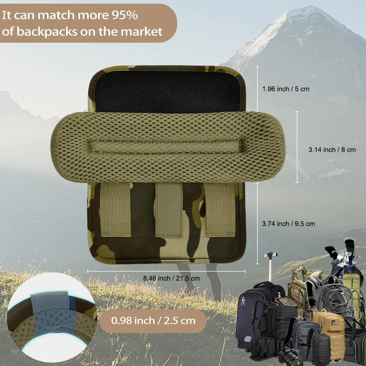 2-Pack Shoulder Pad Ultra-Thick Tactical Vest Cushion for Laptop Bags, Messenger Bags, Briefcase Bags, Luggage Bags, Tool Bags, Travel Bags and Most Bags