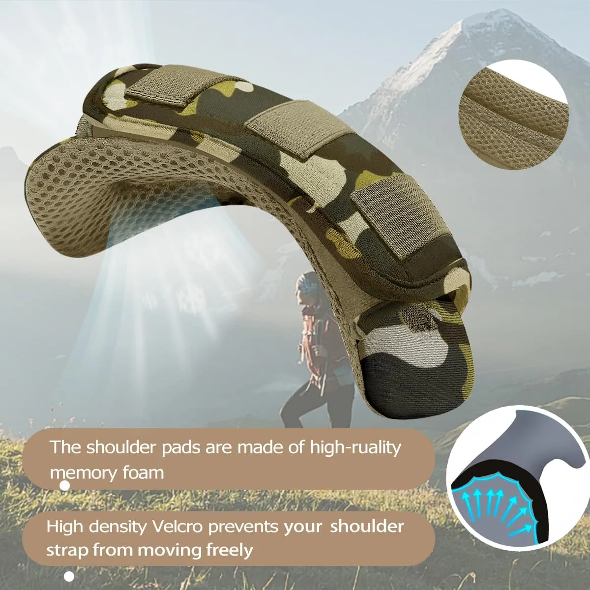 2-Pack Shoulder Pad Ultra-Thick Tactical Vest Cushion for Laptop Bags, Messenger Bags, Briefcase Bags, Luggage Bags, Tool Bags, Travel Bags and Most Bags