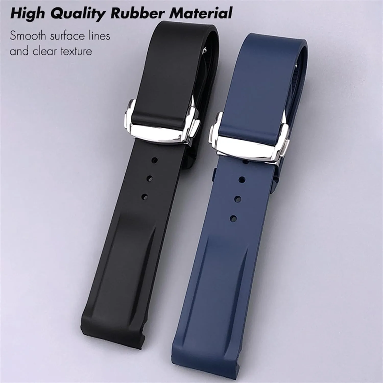 20mm 21mm 22mm Rubber Watchband for Omega Seamaster 300 Speedmaster AT150 Silicone Watch Strap