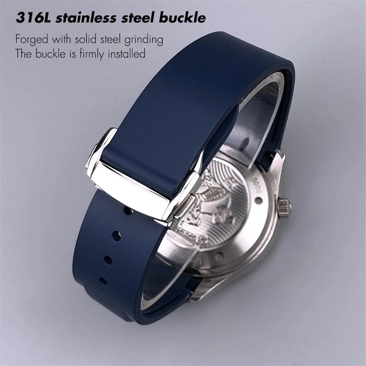 20mm 21mm 22mm Rubber Watchband for Omega Seamaster 300 Speedmaster AT150 Silicone Watch Strap