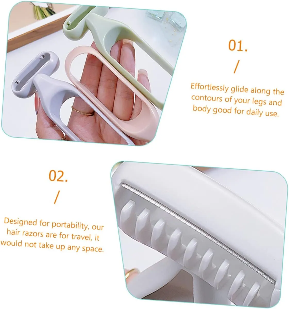 4sets Smooth Shave for Women Precision Underarm Leg Hair Remover Razor Portable for Safe Comfortable Shave Body Hair Trimmer Beauty Tool 2pcs*4