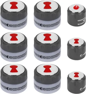 67692 Grill Control K nobs Kit Replacement Weber Summit 660 670 Grill Control Knob - Weber Grill Knobs Kit 6 Main Burner Ignition Control Knobs, 1 IR Knob, 1 Smoke and 1 Grill Burner Control Knob