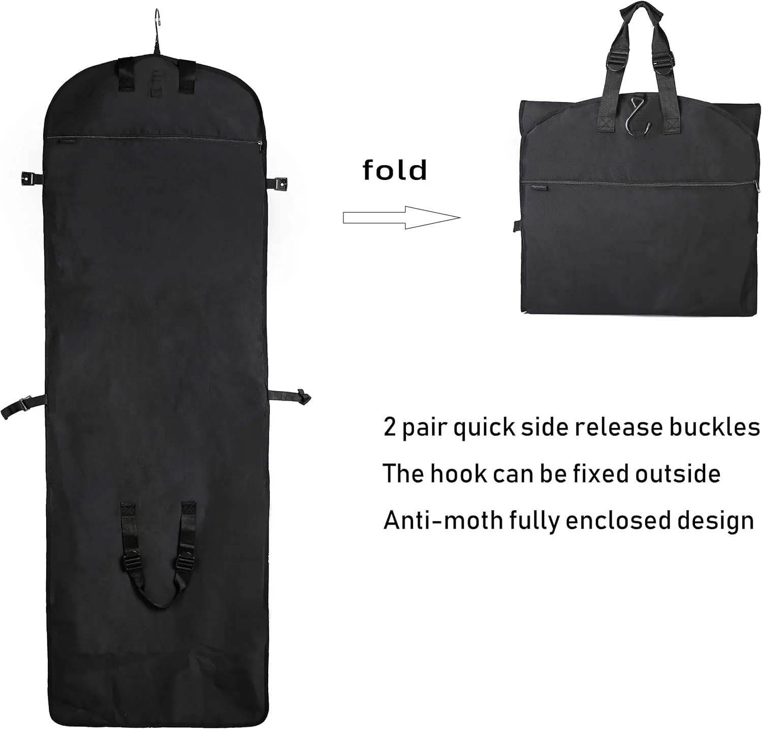 72" Tri-Fold Destination Wedding Garment Bag Versatile Hanging Travel Carry On by Magictodoor
