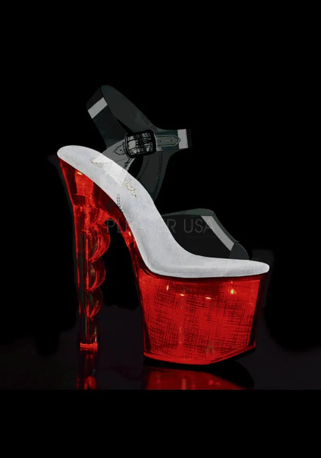 7" Scalloped Heel, 3 1/4" PF LED Illuminated Sandal