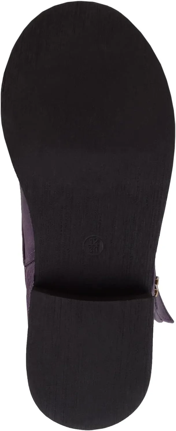 ABSOLUTE FOOTWEAR Childrens Kids Girls Slip On Lace Up Inside Zip Warm Boots with Double Buckle Design