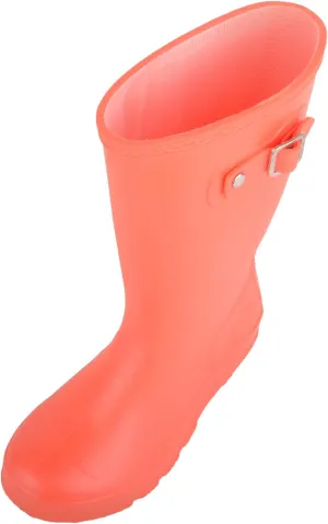 ABSOLUTE FOOTWEAR Childrens Kids Slip On Florescent Waterproof Rain Winter Welly Wellington Boots