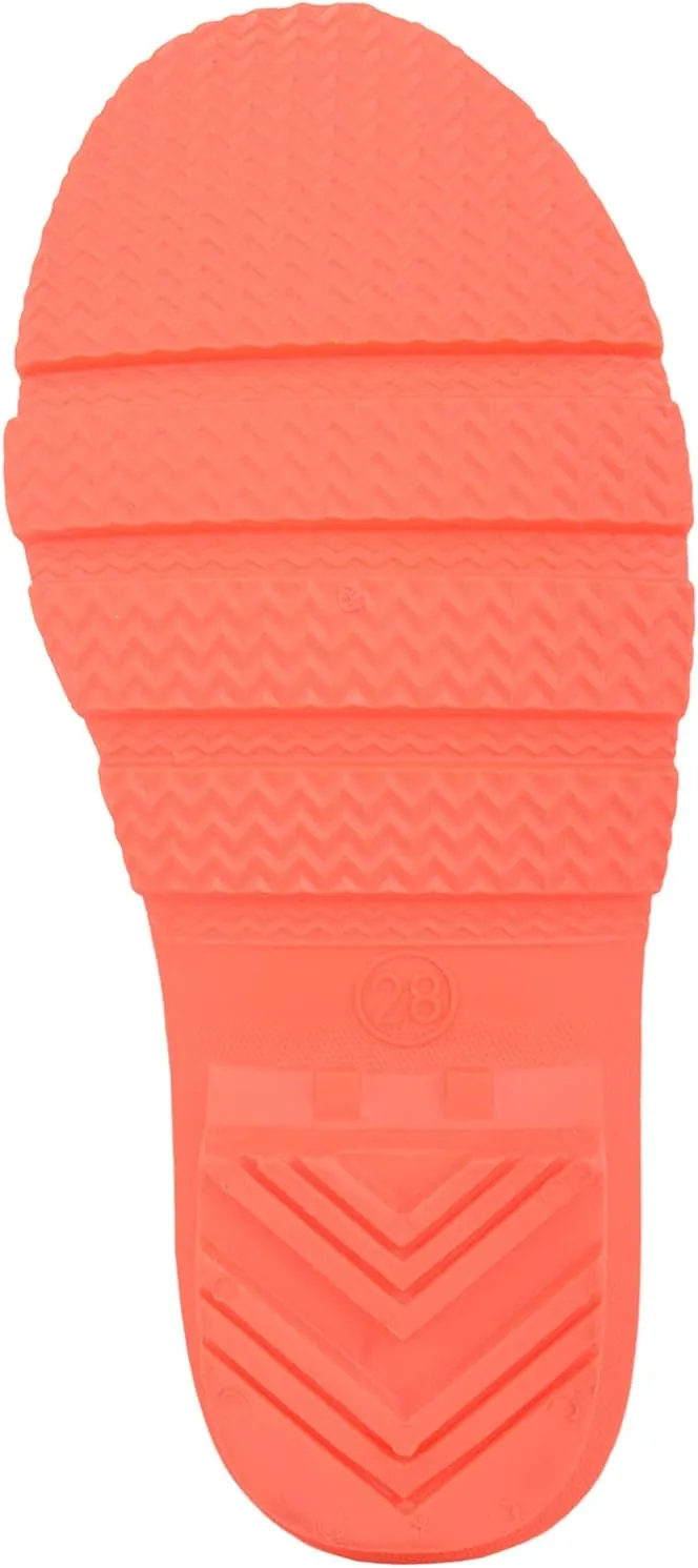 ABSOLUTE FOOTWEAR Childrens Kids Slip On Florescent Waterproof Rain Winter Welly Wellington Boots