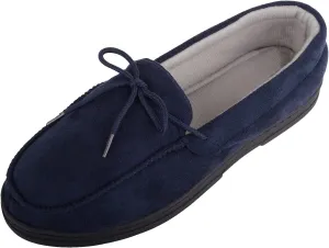 ABSOLUTE FOOTWEAR Mens Slip On Lightweight Moccasin Style Winter Slippers with Lace Up Design