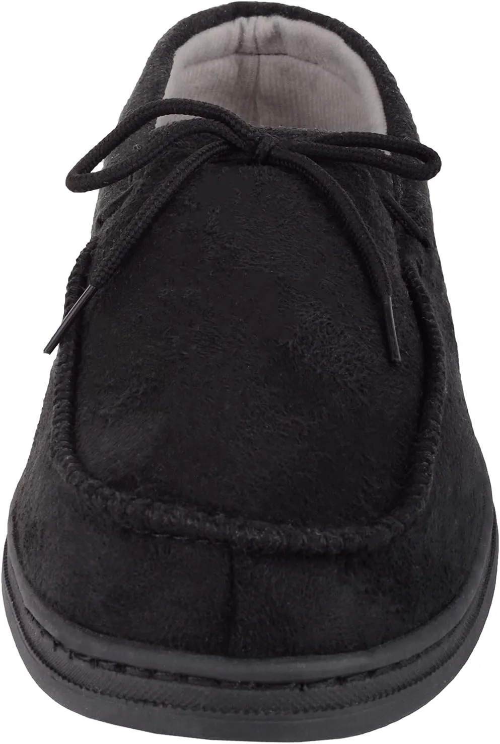 ABSOLUTE FOOTWEAR Mens Slip On Lightweight Moccasin Style Winter Slippers with Lace Up Design
