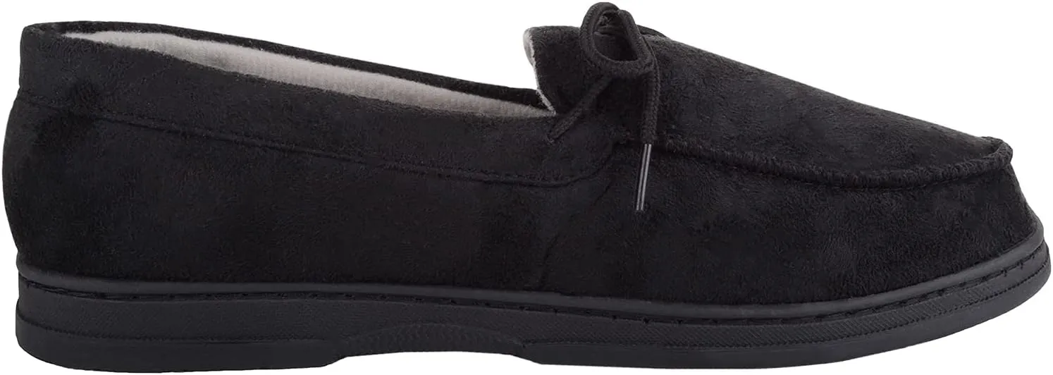 ABSOLUTE FOOTWEAR Mens Slip On Lightweight Moccasin Style Winter Slippers with Lace Up Design
