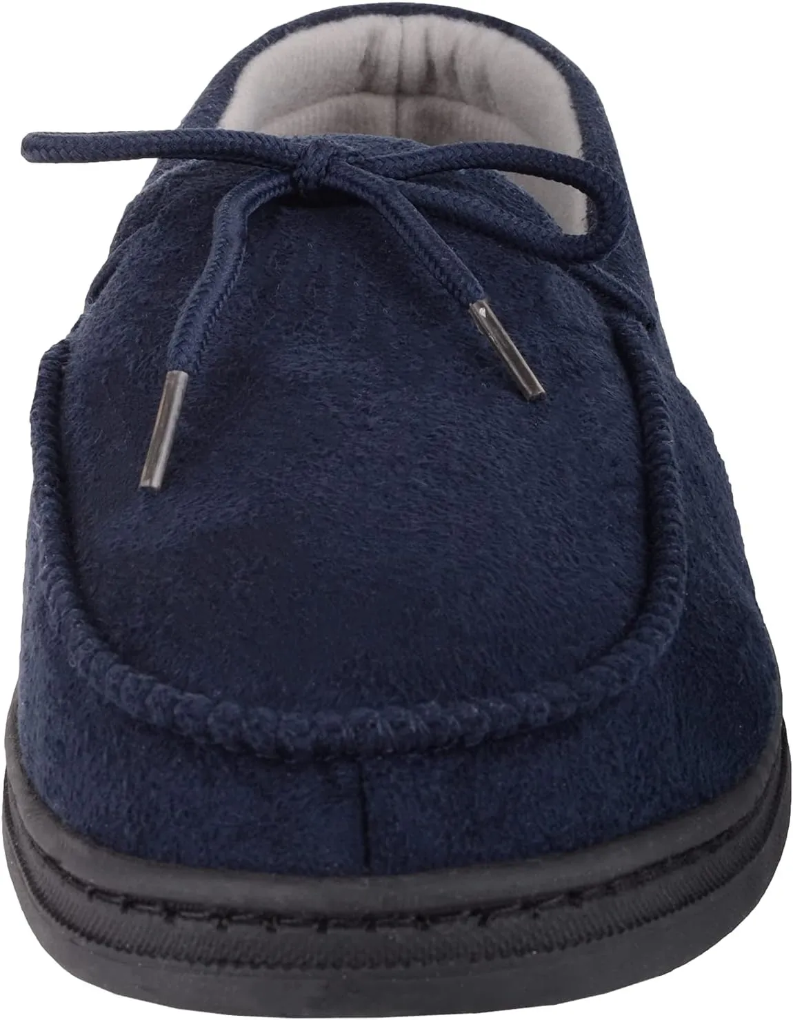 ABSOLUTE FOOTWEAR Mens Slip On Lightweight Moccasin Style Winter Slippers with Lace Up Design