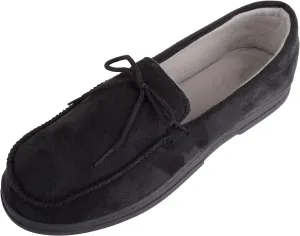 ABSOLUTE FOOTWEAR Mens Slip On Lightweight Moccasin Style Winter Slippers with Lace Up Design