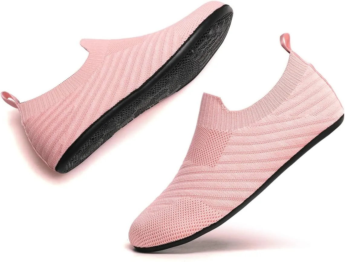 Adult Lightweight Slip-on Grip Indoor House Slippers Non-slip Barefoot House Home Shoes for Women Men