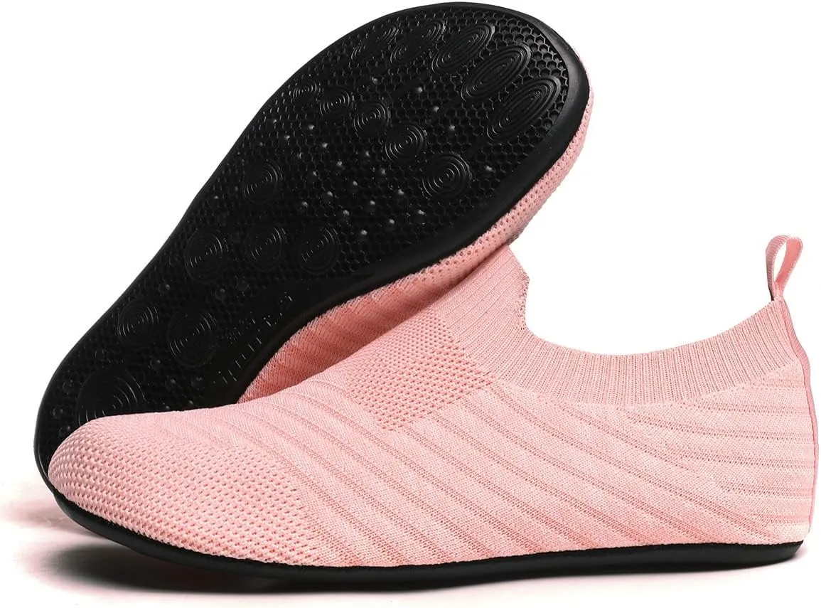 Adult Lightweight Slip-on Grip Indoor House Slippers Non-slip Barefoot House Home Shoes for Women Men