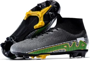 Adult Soccer Cleats Men-High-Tops Slip-On Lace Up Football Shoes for Youth Soccer Shoes Indoor Outdoor AG FG