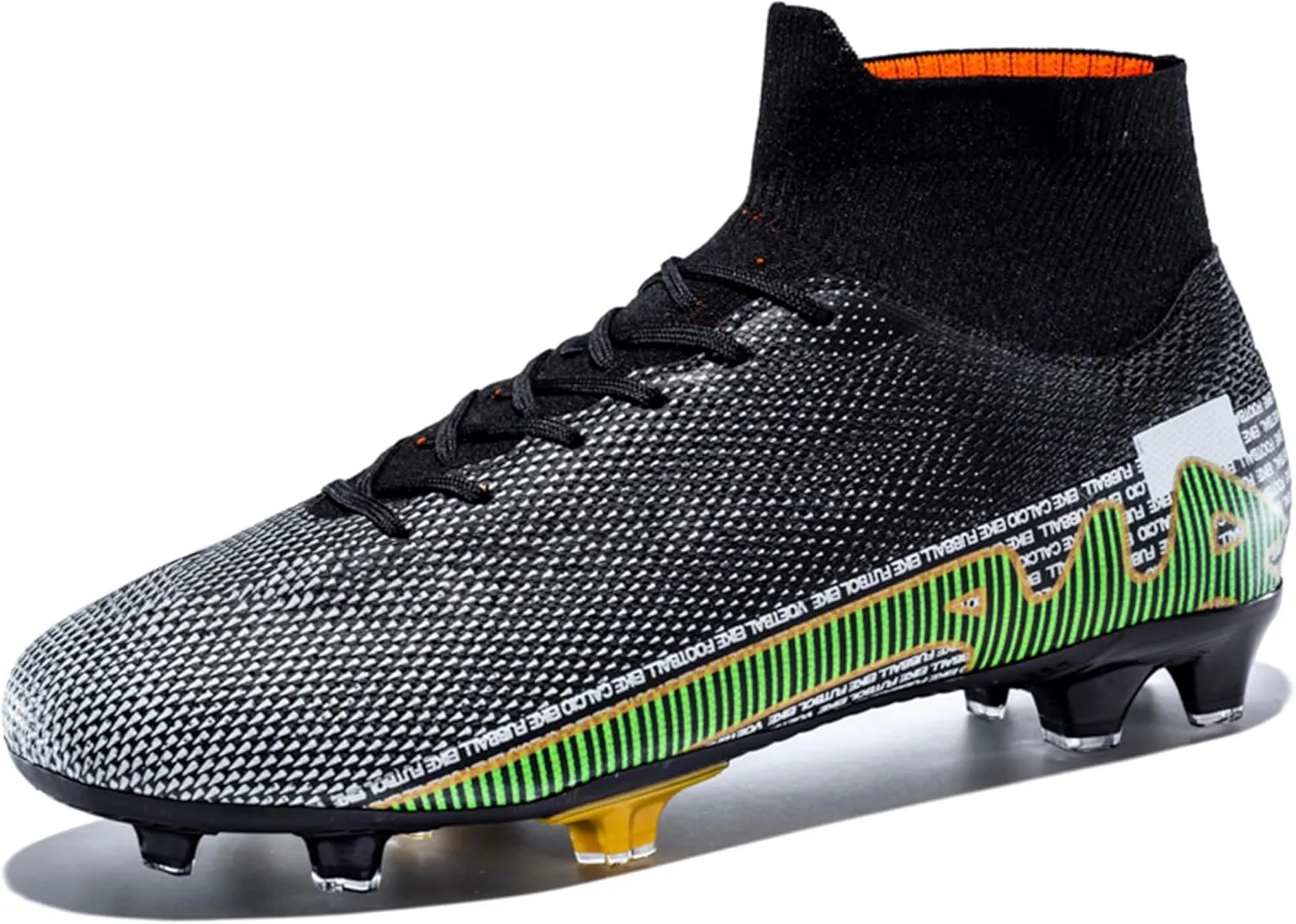 Adult Soccer Cleats Men-High-Tops Slip-On Lace Up Football Shoes for Youth Soccer Shoes Indoor Outdoor AG FG