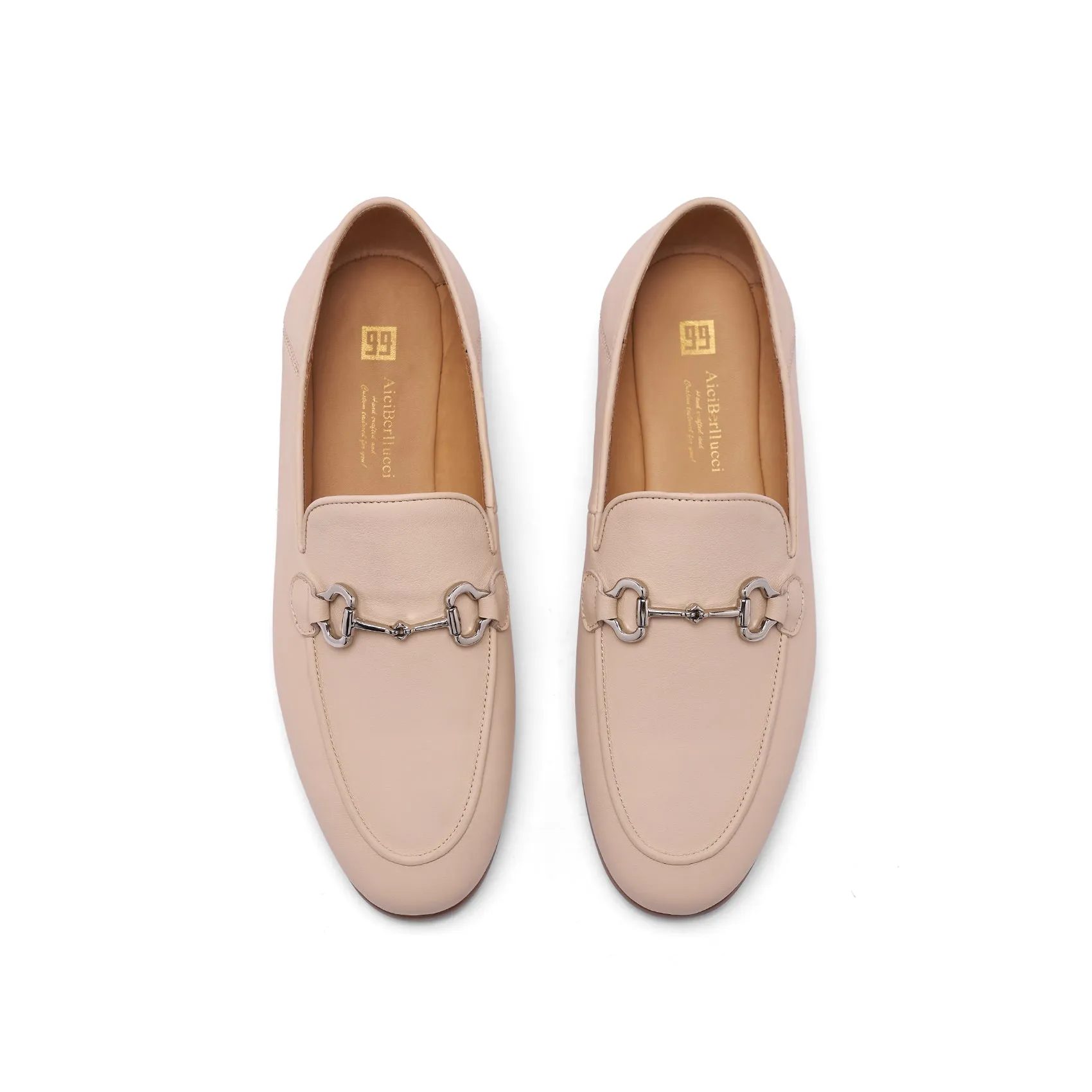 AiciBerllucci Women's Leather Loafer,Casual Loafers Shoes, Slip on Loafers Shoes for Women,Soft Comfort Flat Loafer Shoes for Ladies  Light Apricot COCO