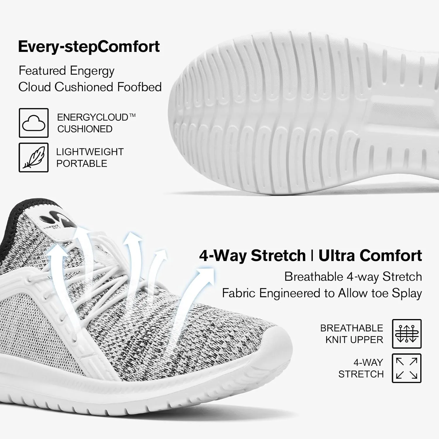 ALEADER Womens Slip On Walking Shoes, Comfort Slip On Tennis Shoes for Gym Workout Fashion Sneakers