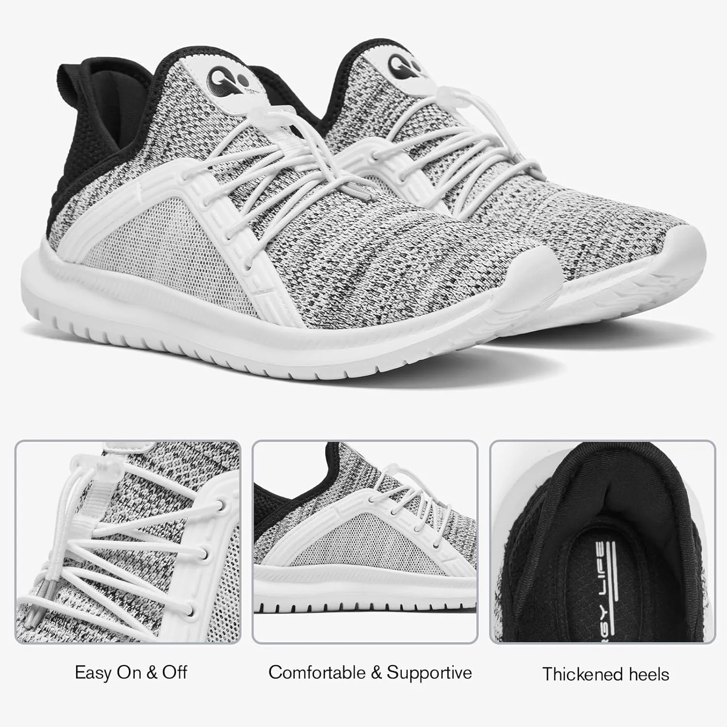 ALEADER Womens Slip On Walking Shoes, Comfort Slip On Tennis Shoes for Gym Workout Fashion Sneakers