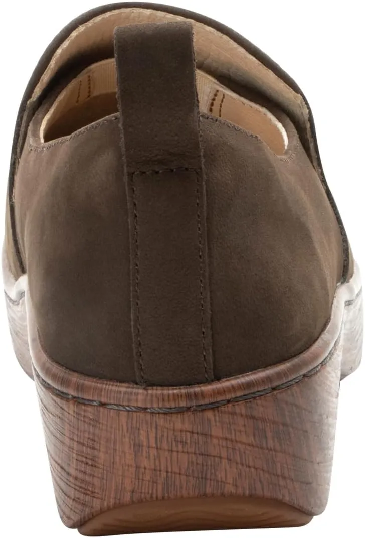 Alegria Women's Origin Orygin Wood Grain Leather Slip On Clog