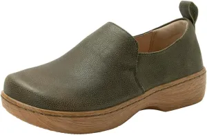 Alegria Women's Origin Orygin Wood Grain Leather Slip On Clog
