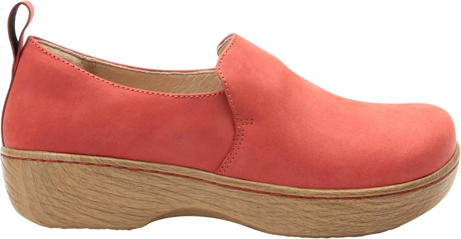 Alegria Women's Origin Orygin Wood Grain Leather Slip On Clog