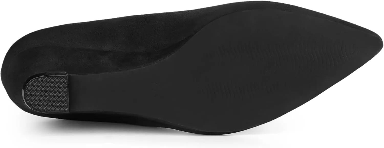 Allegra K Women's Pointy Toe Slip On Wedges Heels Pumps