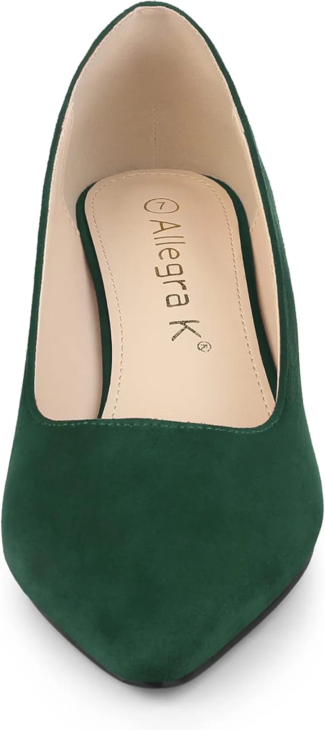 Allegra K Women's Pointy Toe Slip On Wedges Heels Pumps