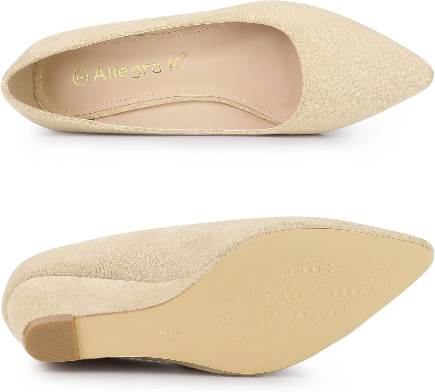 Allegra K Women's Pointy Toe Slip On Wedges Heels Pumps