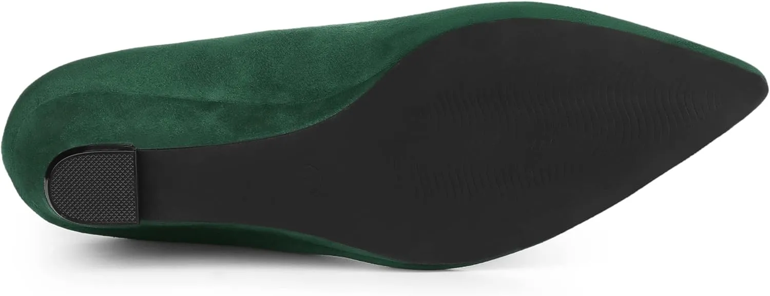 Allegra K Women's Pointy Toe Slip On Wedges Heels Pumps