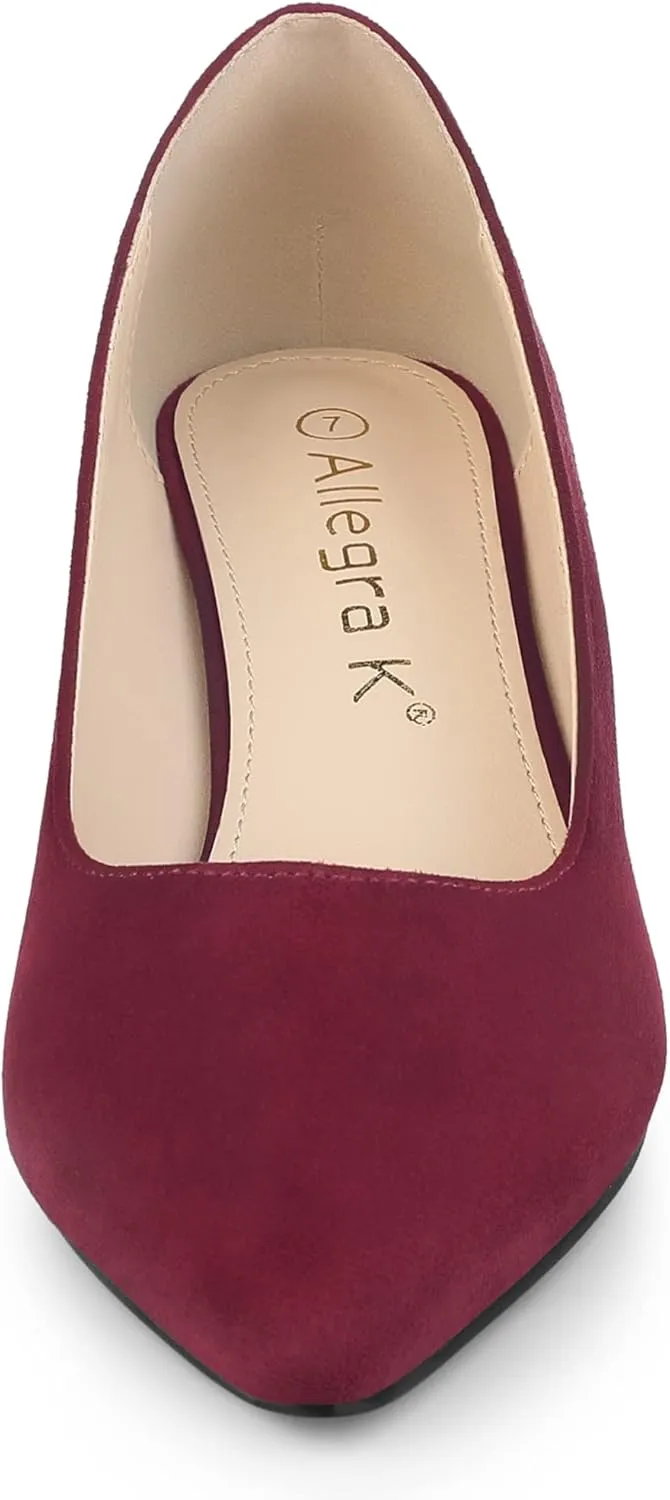 Allegra K Women's Pointy Toe Slip On Wedges Heels Pumps