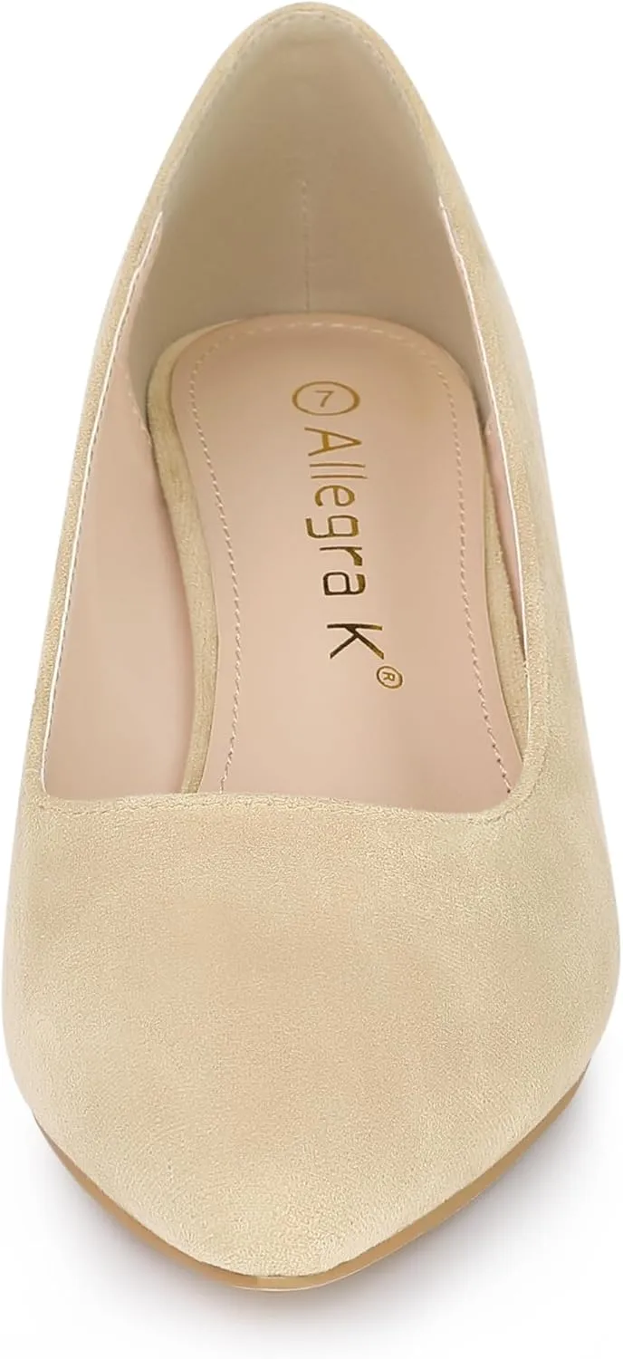 Allegra K Women's Pointy Toe Slip On Wedges Heels Pumps
