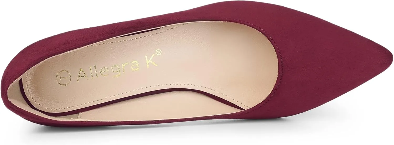 Allegra K Women's Pointy Toe Slip On Wedges Heels Pumps