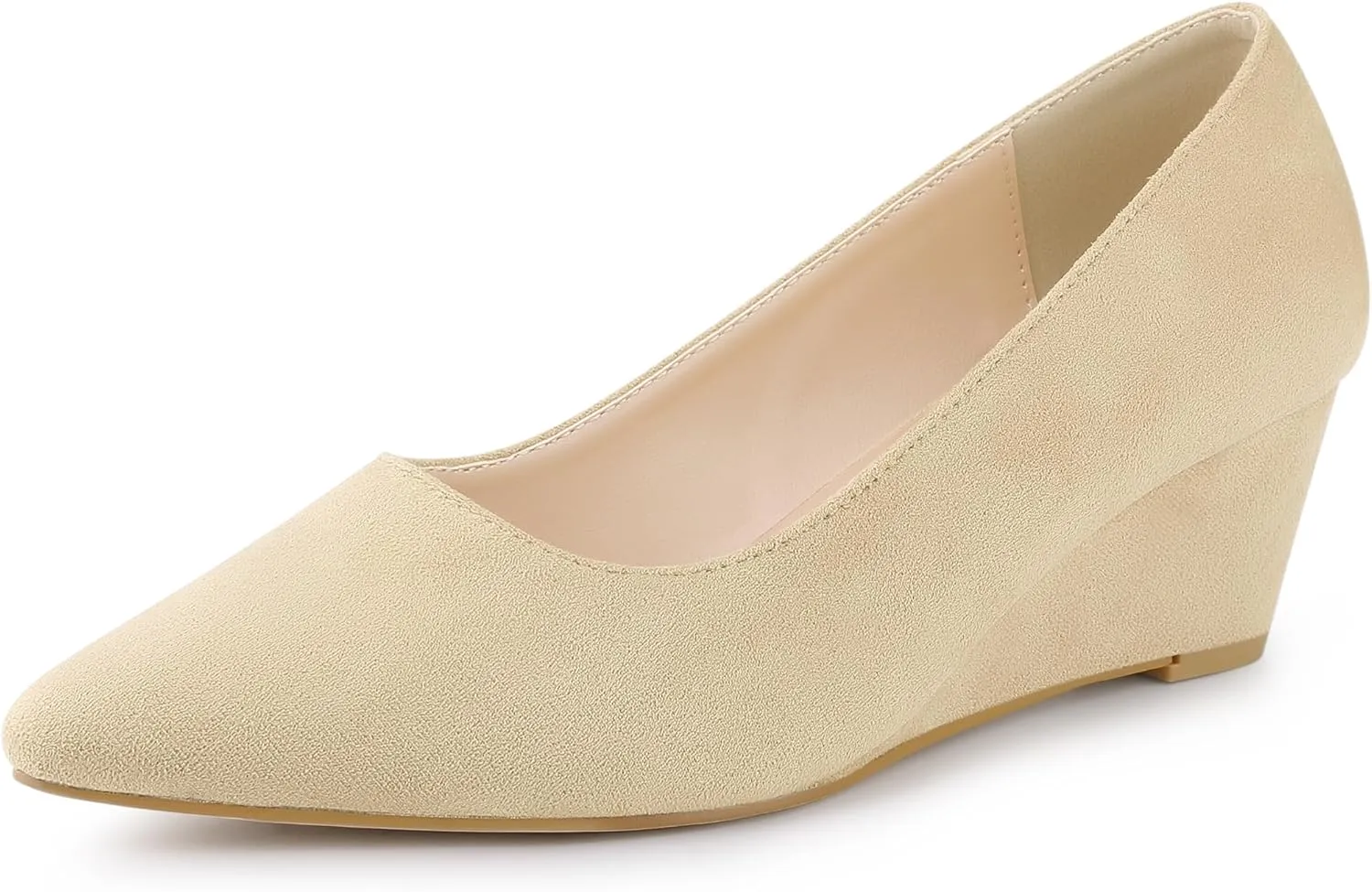 Allegra K Women's Pointy Toe Slip On Wedges Heels Pumps