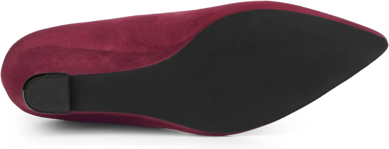 Allegra K Women's Pointy Toe Slip On Wedges Heels Pumps