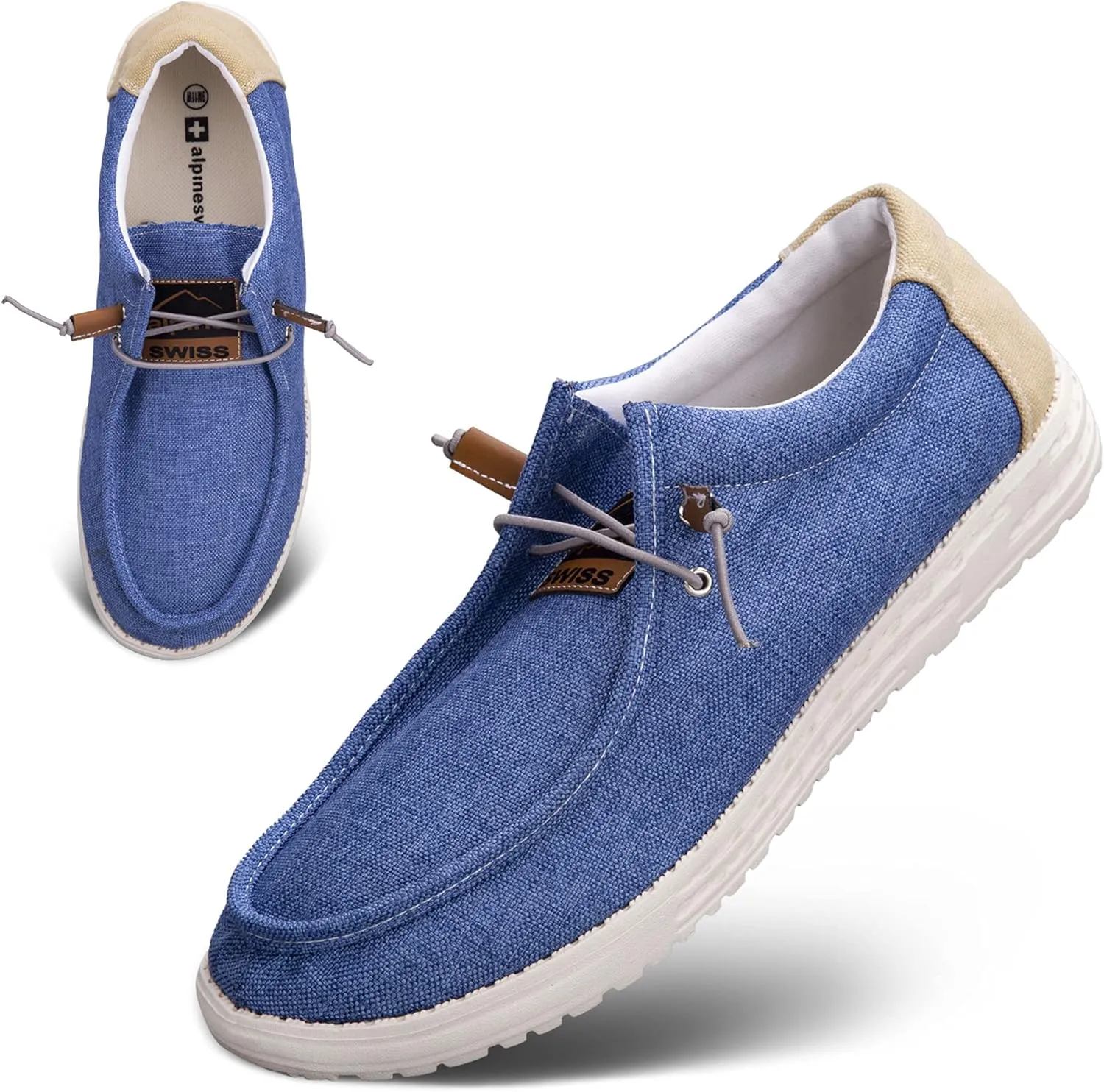 Alpine Swiss Flynn Mens Boat Shoes Casual Slip On Moccasin Loafers Sailing Deck Shoe So Light It Floats On Water