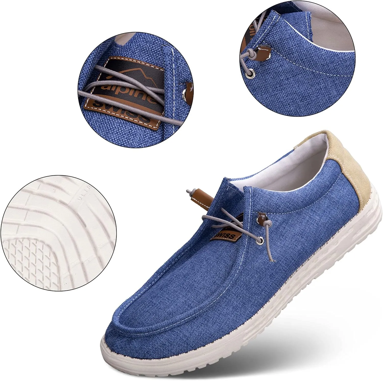 Alpine Swiss Flynn Mens Boat Shoes Casual Slip On Moccasin Loafers Sailing Deck Shoe So Light It Floats On Water