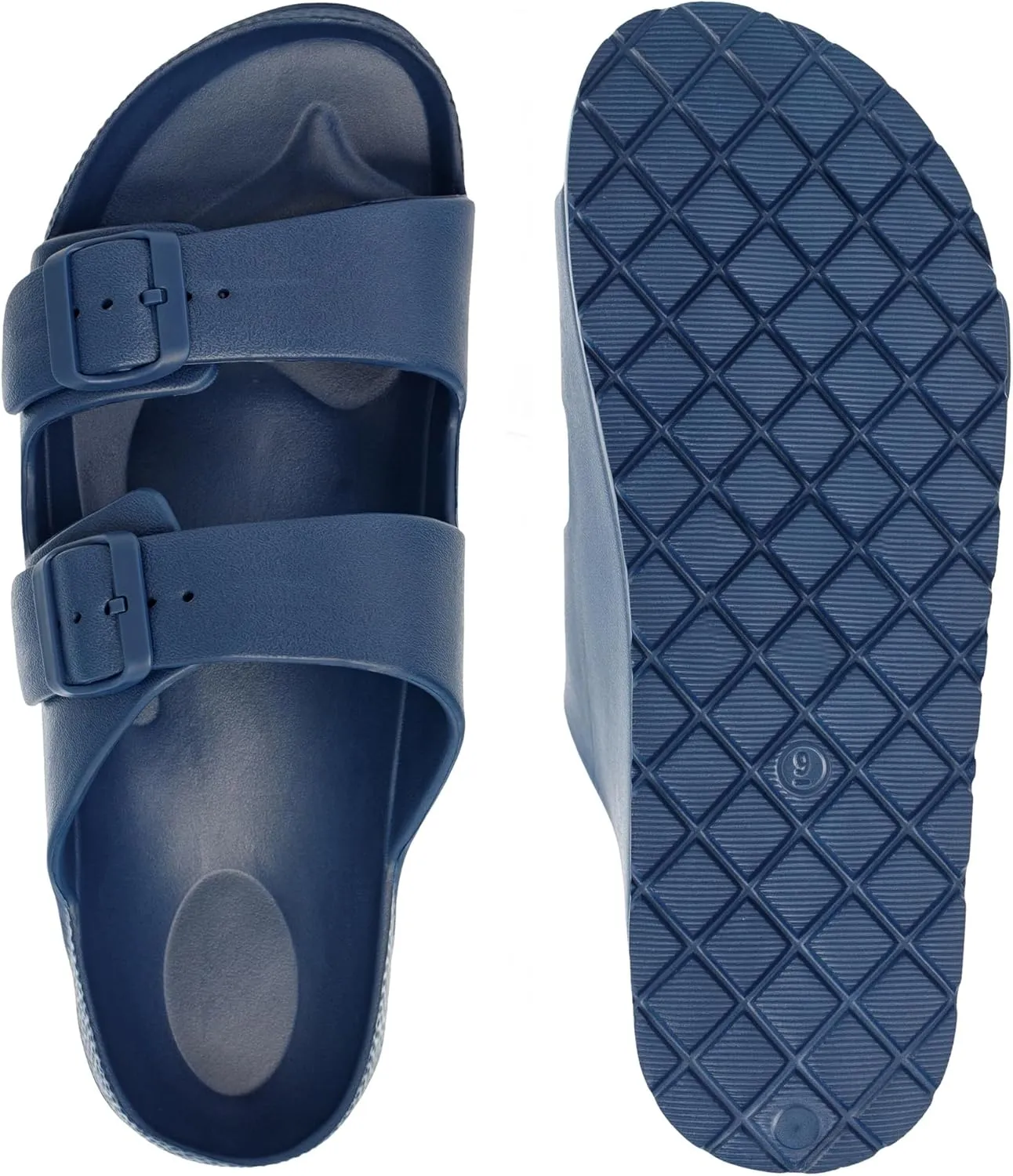 Alpine Swiss Mens Double Strap Slide Sandals EVA Flat Casual Comfortable Shoes