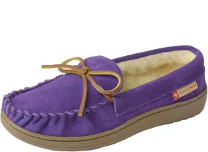 Alpine Swiss Sabine Womens Genuine Suede Shearling Slip On Moccasin Slippers