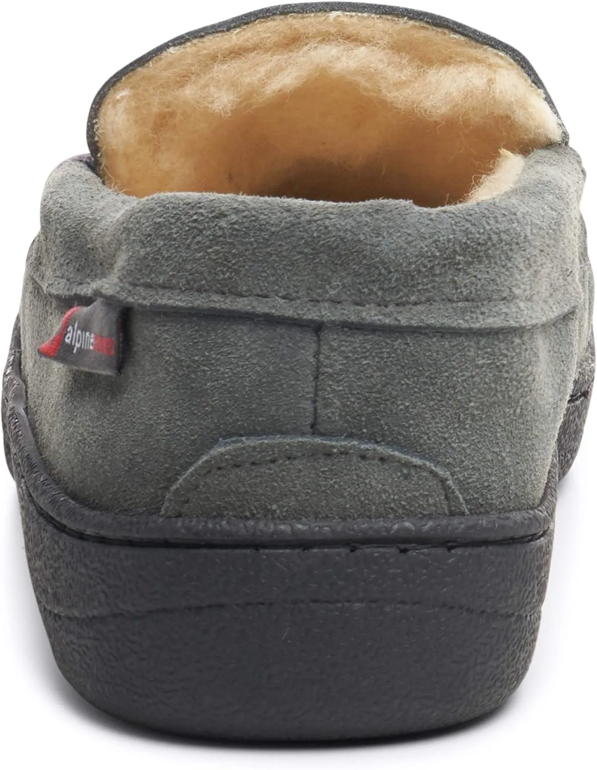 Alpine Swiss Yukon Mens Genuine Suede Shearling Slip On Moccasin Slippers