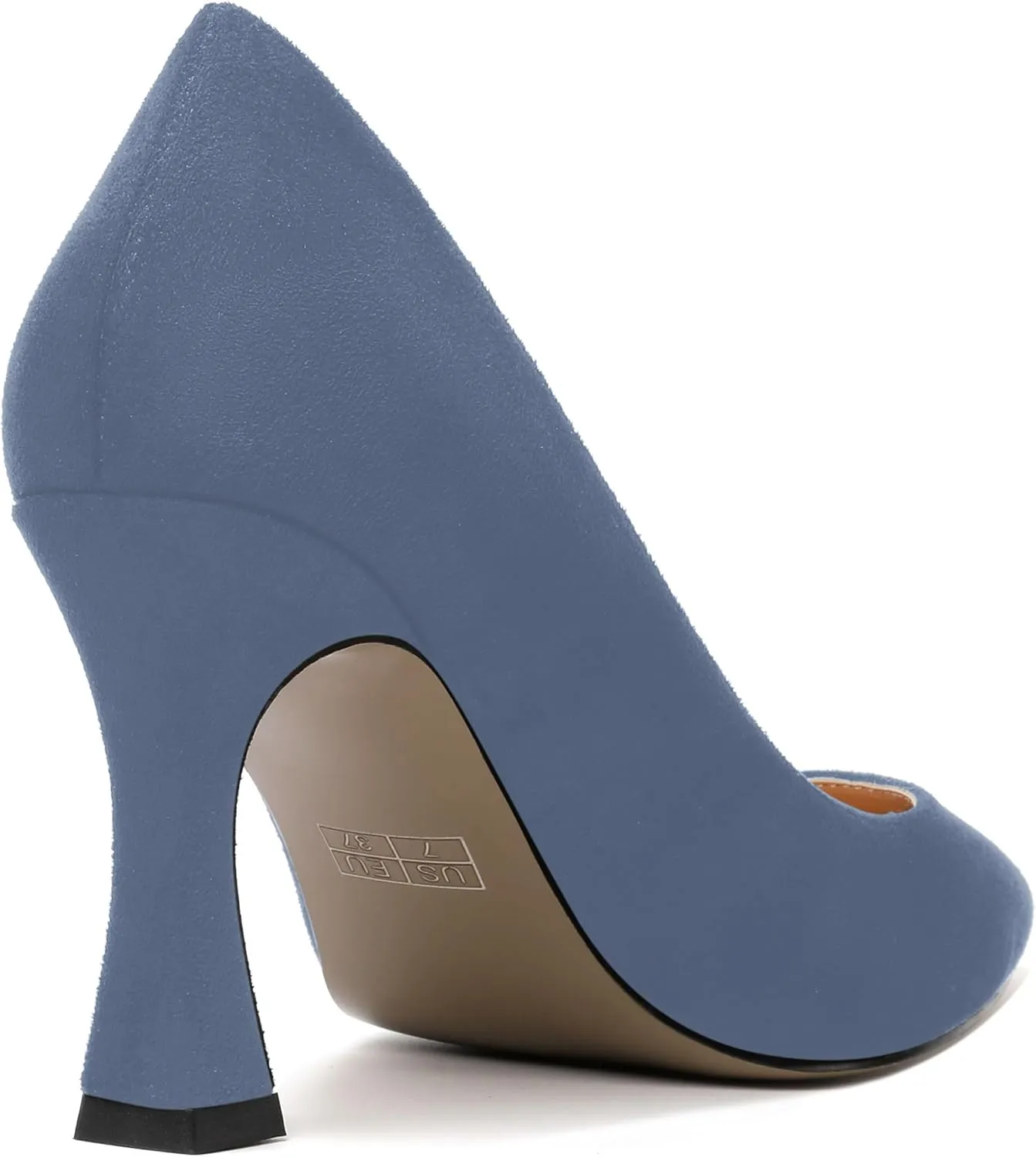 AMBELIGHT Womens Slip On Dress Pointed Toe Suede Wedding Stiletto High Heel Pumps Shoes 3.3 Inch