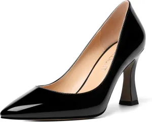 AMBELIGHT Womens Slip On Dress Pointed Toe Suede Wedding Stiletto High Heel Pumps Shoes 3.3 Inch