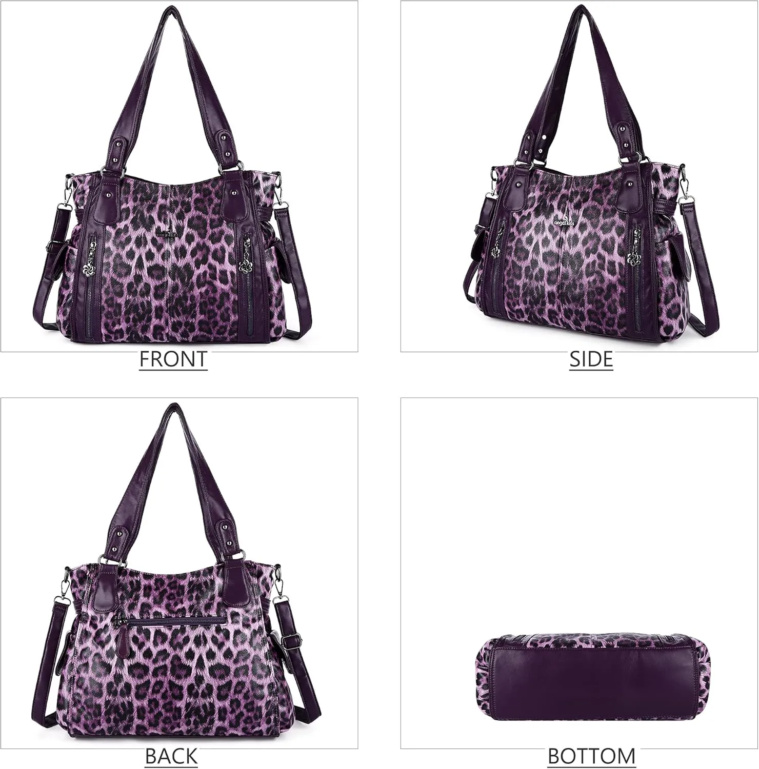 Angel Kiss Handbags for Womens Top-Handle Hobo Purse Roomy Casual Shoulder Bags PU Tote Satchel Purse for Women