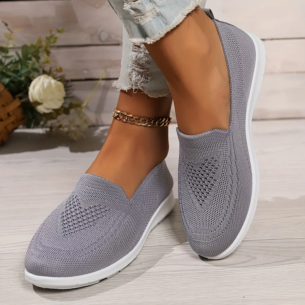 Ann | Breathable Knitted Slip On
