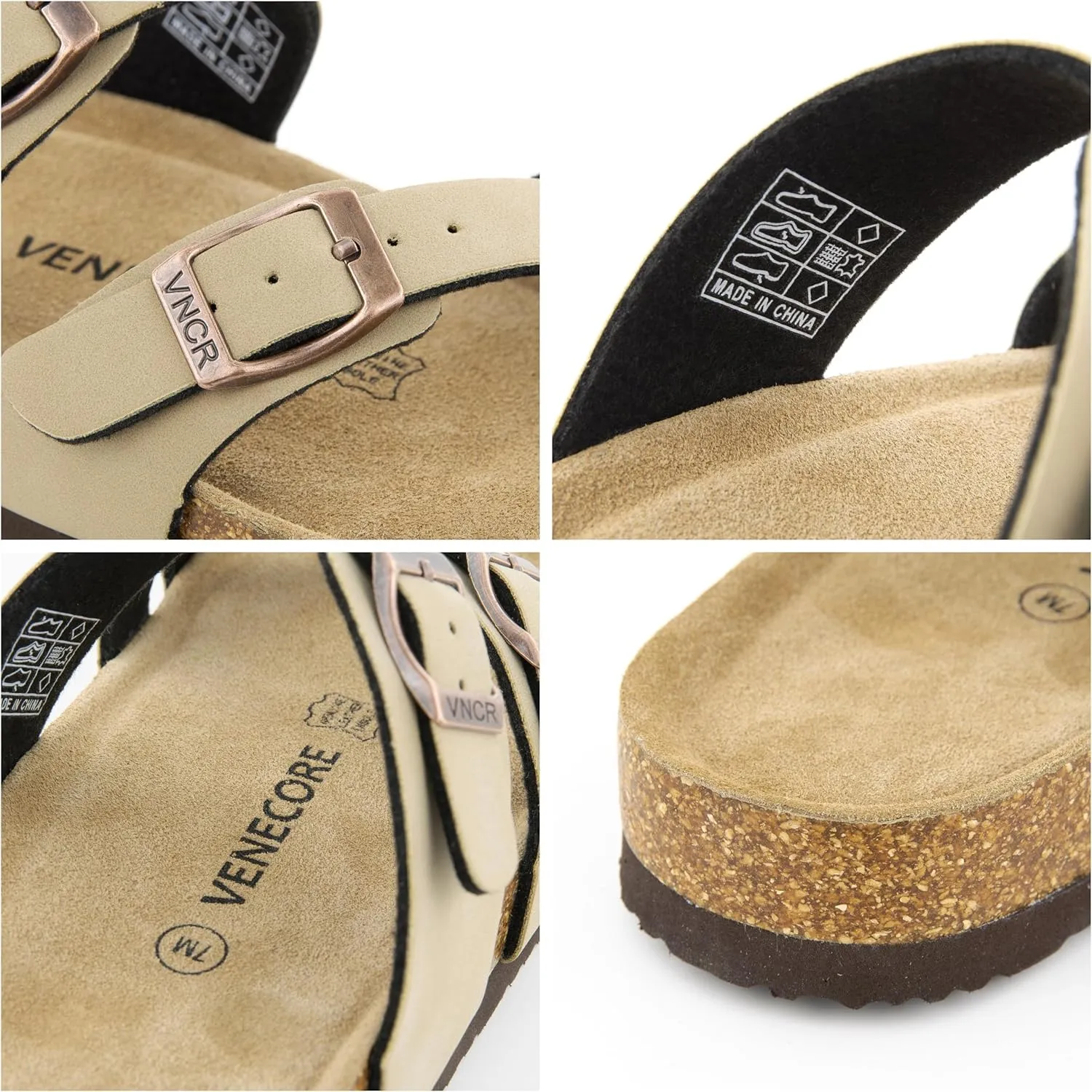 Arena Cork Sandals for Women – Cork Sandals Women’s Summer Shoes – Comfortable Slide Sandals