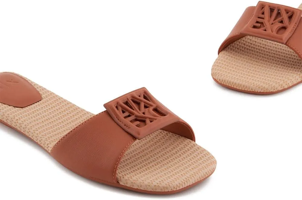 Armani Exchange Women's Padded Slide on Sandal with Logo on Top