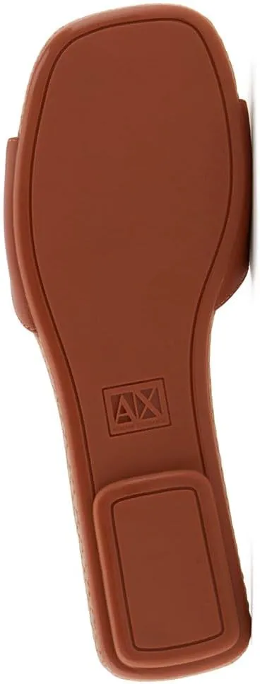 Armani Exchange Women's Padded Slide on Sandal with Logo on Top