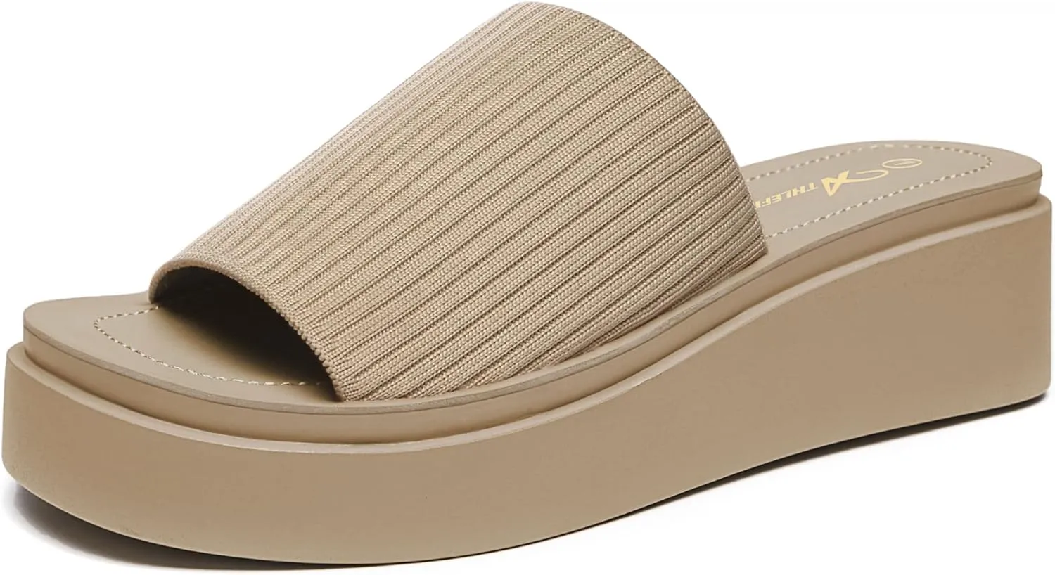 Athlefit Women's Slip On Platform Sandals Comfortable Open Toe Summer Flatform Slide Sandals